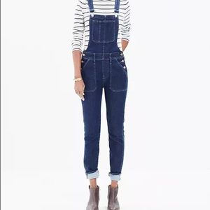 Madewell skinny overall dark wash